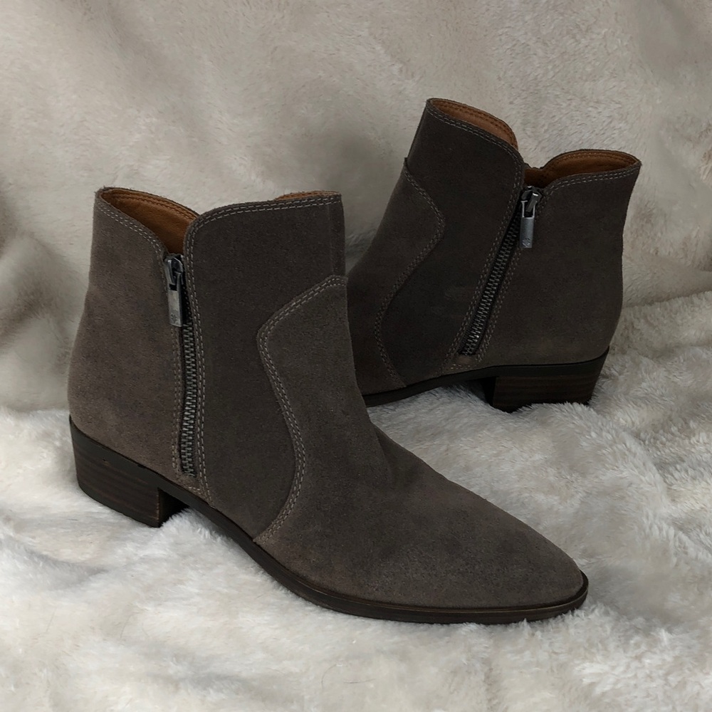 Women's Lucky Brand Tayti Falcon Suede Pointy Toe Western Boots 8